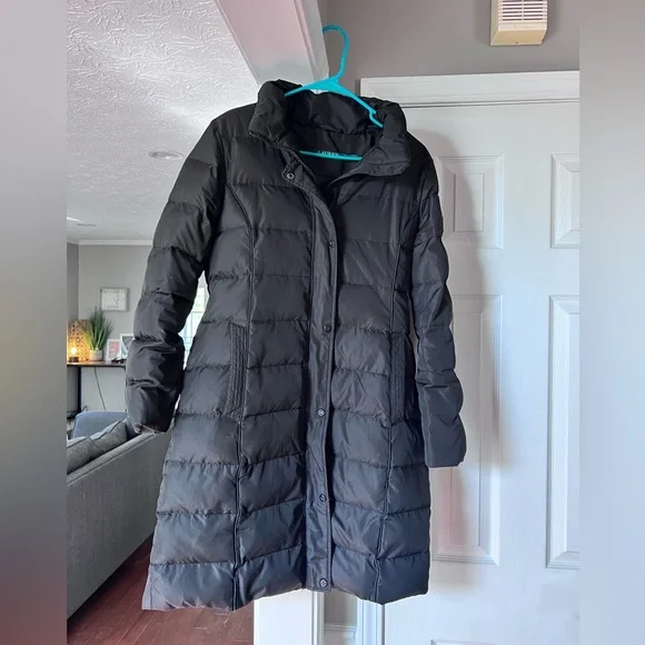 Ralph Lauren long Black Puffer Coat - Picture 3 of 7